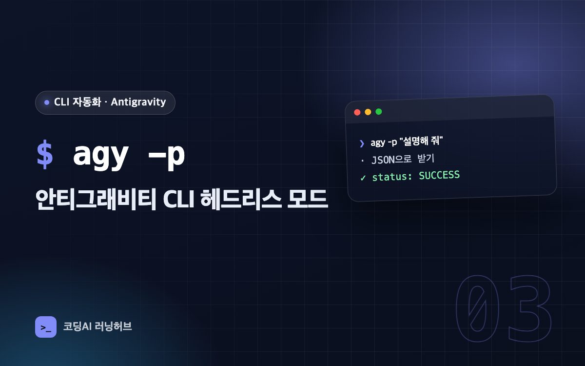 agy -p — 안티그래비티 CLI를 헤드리스 모드로 실행하기
