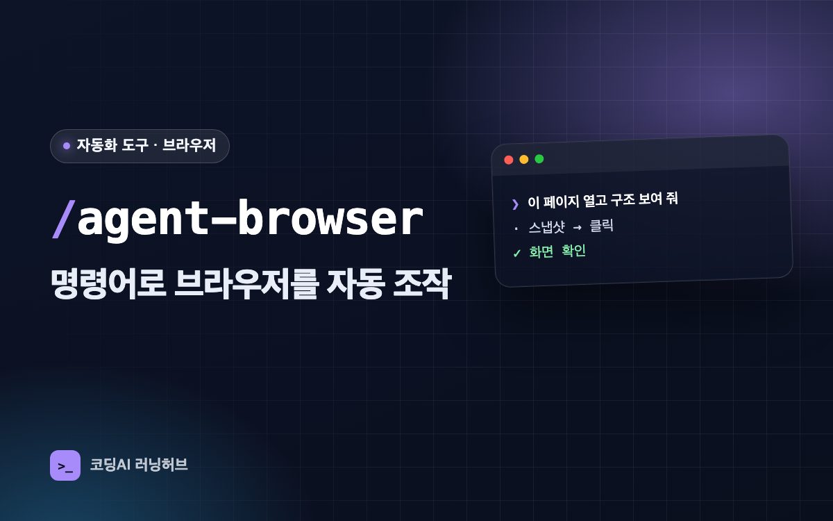 agent-browser — 명령어로 브라우저를 빠르게 자동 조작하기